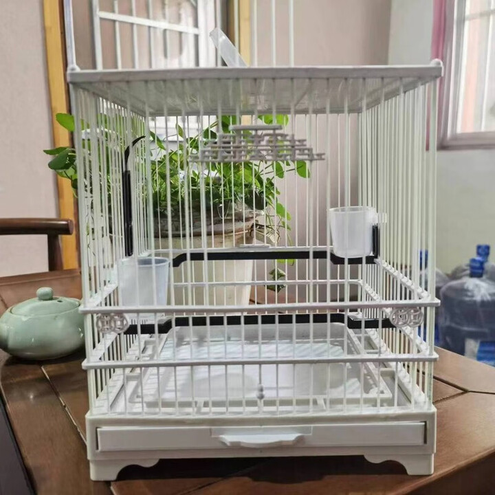 君吻塑钢绣眼鸟笼子鸟笼大全柳莺正方形鸟笼红子配件用品玉鸟贝子麻料 白色加密0.9间距高24cm 绣眼塑钢笼【图片 价格 品牌 报价】-京东