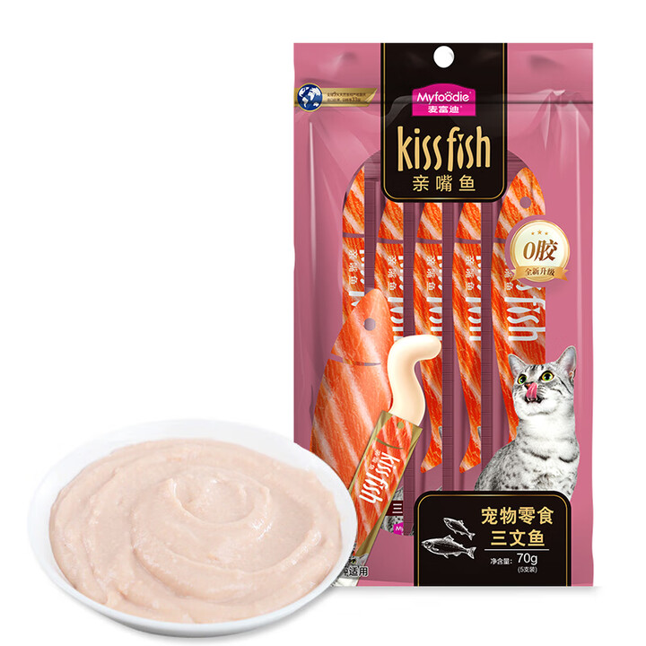 麦富迪 猫条 成猫幼猫咪猫湿粮猫零食猫条三文鱼味14g*5