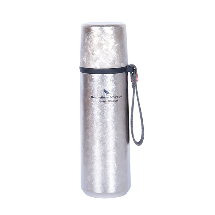 必唯（BOUNDLESS VOYAGE）纯钛户外保温杯男女轻量水瓶茶水分离双层高档钛水壶车载露营水杯 Ti3011D