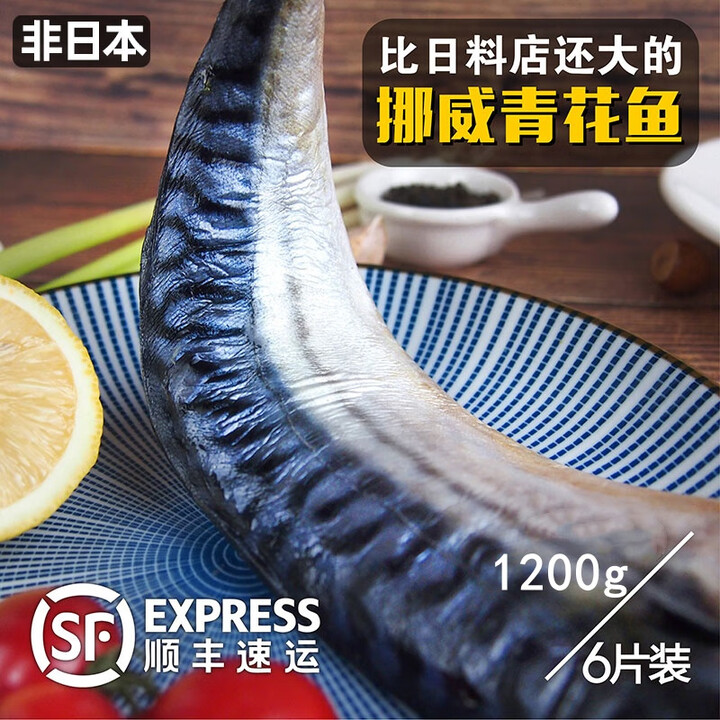 渔民夫挪威进口新鲜青花鱼片 鲭鱼鲐鲅鱼青鱼青占鱼 生鲜冷冻鱼类烧烤 1400g超大10片【每片独立包装】【图片 价格 品牌 报价】-京东