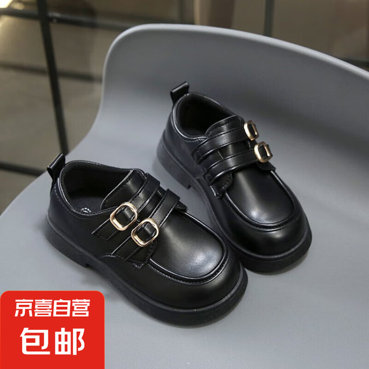 儿童小皮鞋2025春秋新款女童鞋子小女孩公主鞋宝宝单鞋黑色演出鞋黑色