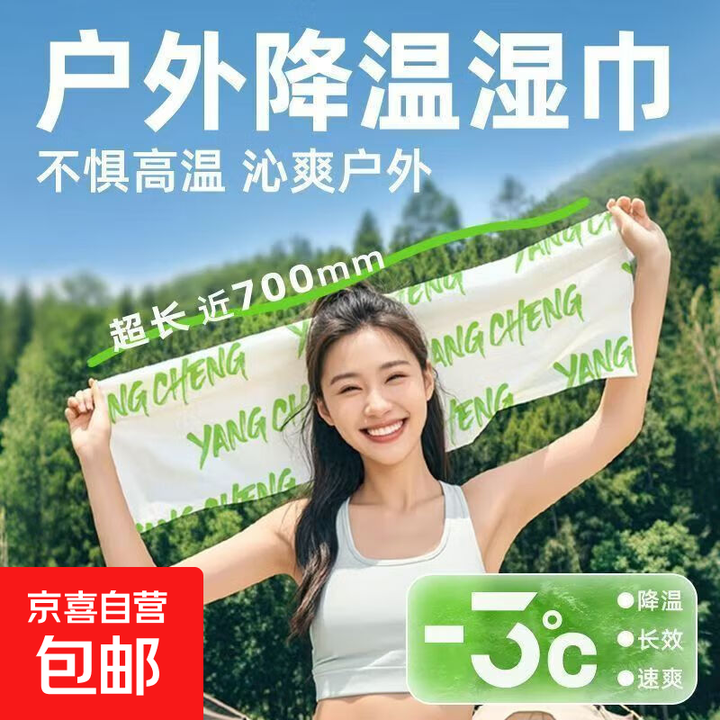 户外清凉毛巾湿巾学生军训骑行旅游运动冷感毛巾冰凉降温神器 降温去汗湿巾【2包】