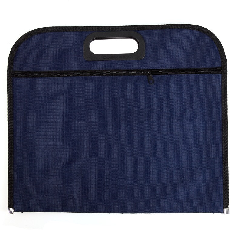 Comix a1670 large capacity Oxford cloth double grid document bag / data bag B4 bottom spread blue