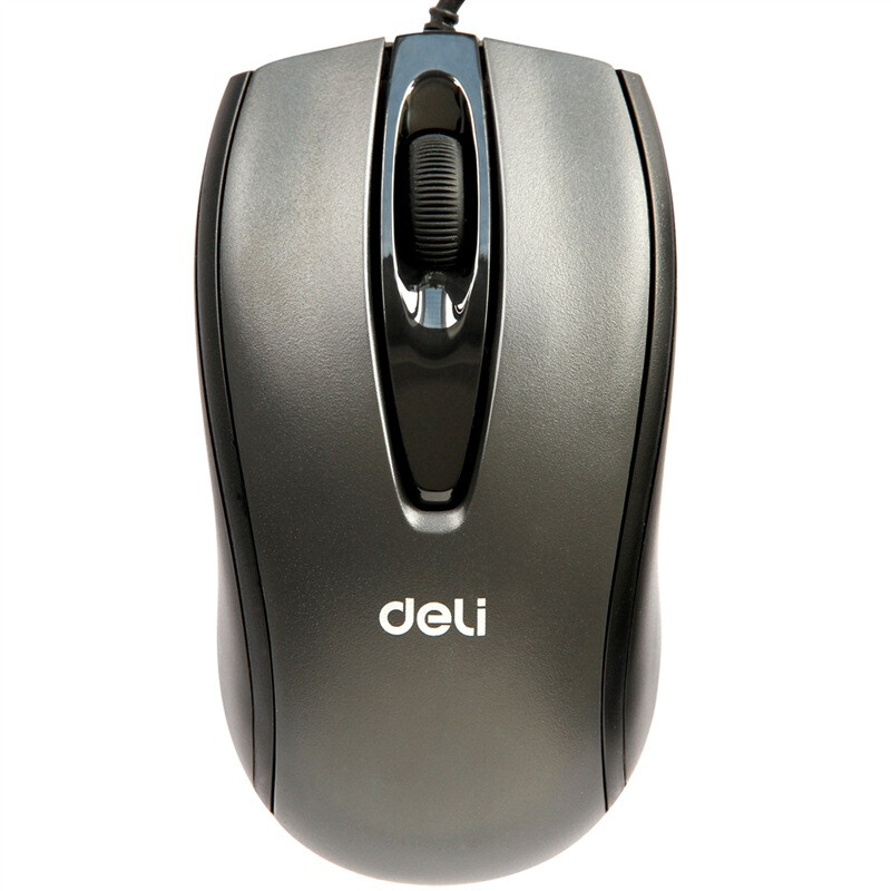 Deli 3716 high precision positioning wired mouse extreme dark gray