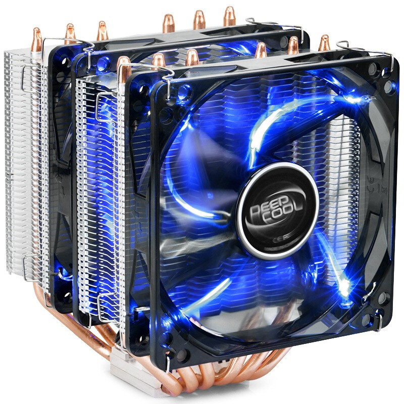 Deepcool big frost tower CPU radiator (multi platform / 6 heat pipes / intelligent temperature control / double 12cm fans / silicone grease / mute)