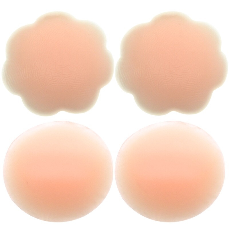 Yzz-03 silicone invisible traceless bra, wedding dress, swimming bra, waterproof, breathable, anti bump nipple, round + plum blossom two pairs of combination