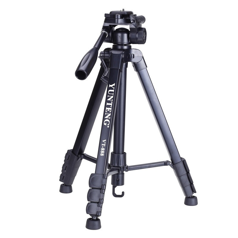 Yunteng vt-888 boutique portable tripod PTZ set micro single digital SLR camera camera travel high quality aluminum alloy ultra light tripod black