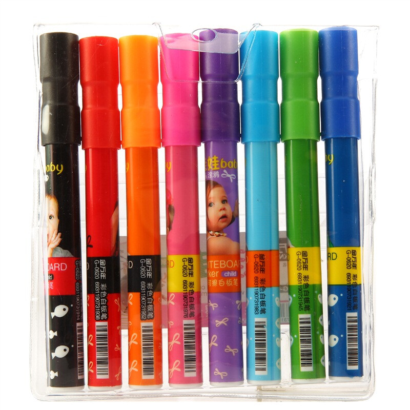 Genvana g-0620 children's graffiti painting color small white board pen (8-color suit)