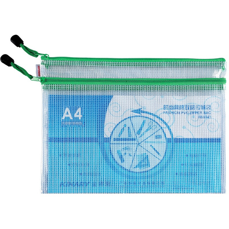Kinary fb8042 A4 mesh double zipper bag 1 document bag