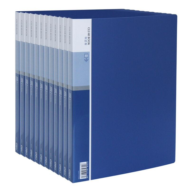 Deli 5003 economical A4 / 30 page data book, 12 pieces in blue