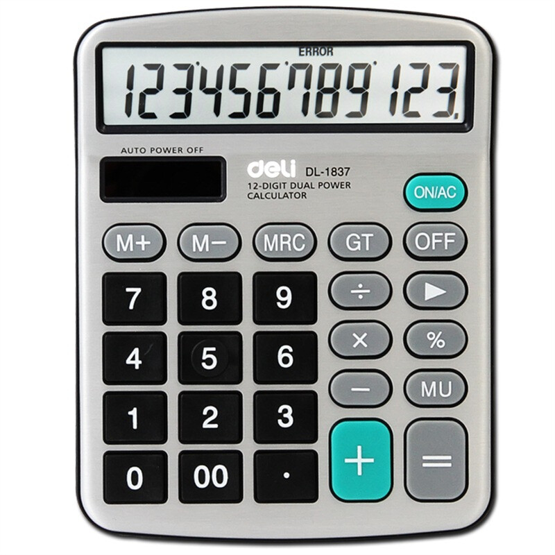 Deli 1837 metal panel desk calculator 152.8 * 120 * 29mm