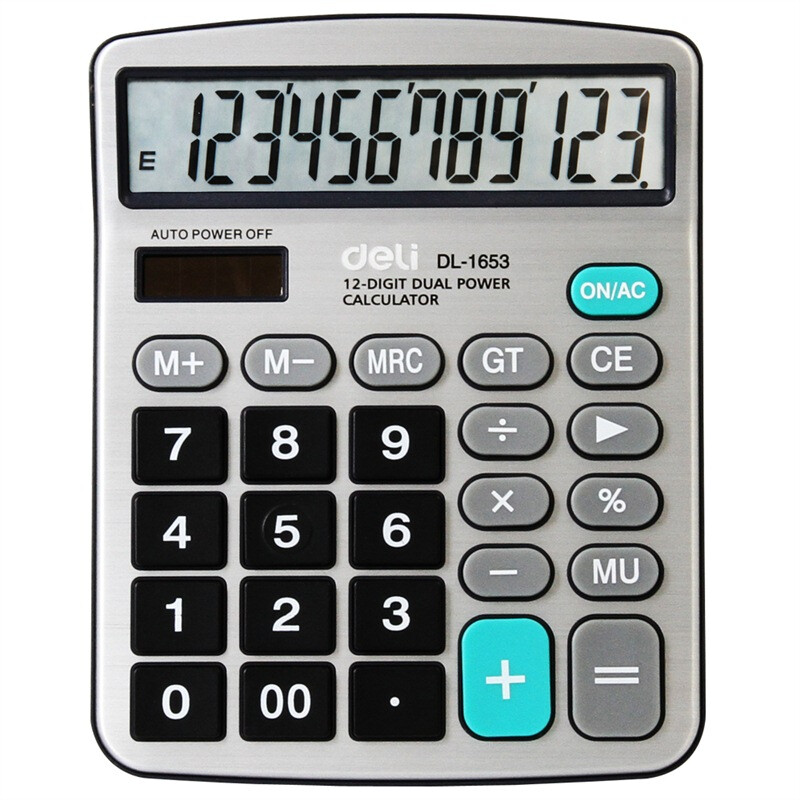 Deli 1653 dual power universal portable calculator