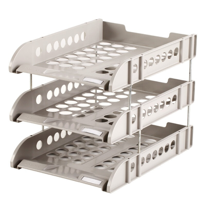 Comix b2133 durable three-layer file tray / file holder / file frame gray office stationery