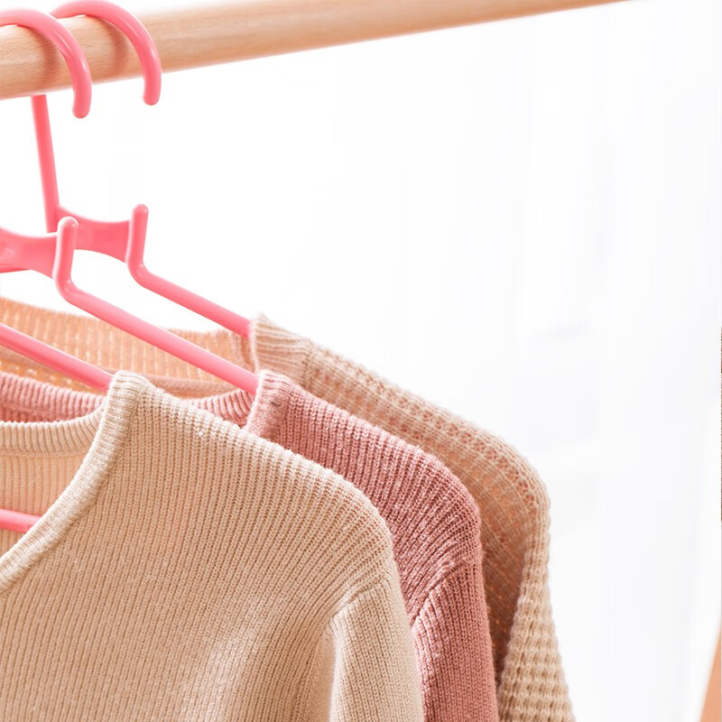 茶花（CHAHUA） 茶花塑料衣架家用成人衣撑凉衣架挂钩无痕衣柜晾衣服架子 【10只】颜色随机