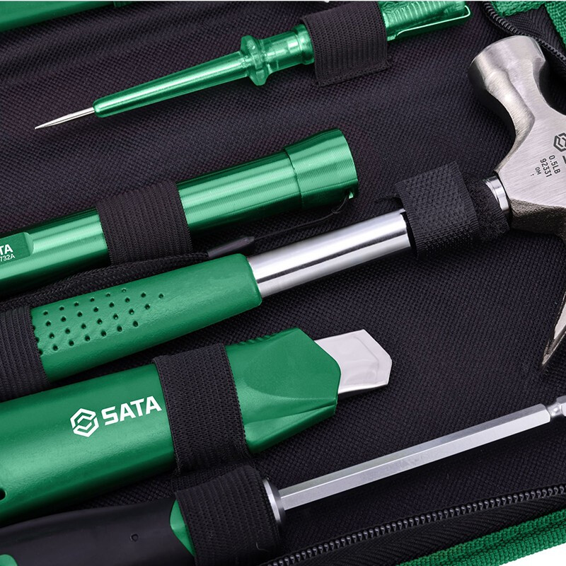世达（SATA）五金手动维修家用工具箱家庭9件套装电工工具组合组套 06004