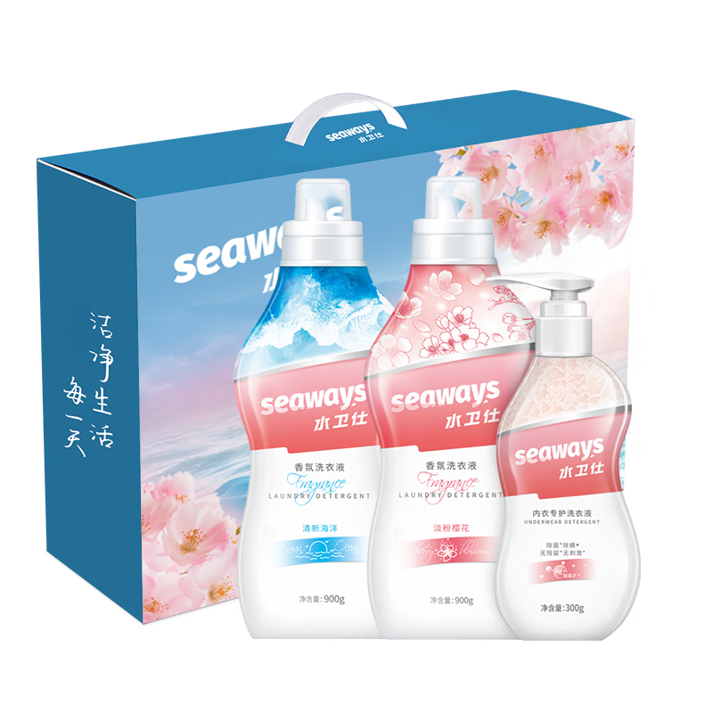水卫士家居清洁礼盒套装油污清洁剂浴室清洁剂洗洁精消毒液洗衣液水卫仕 家居清洁礼盒S26