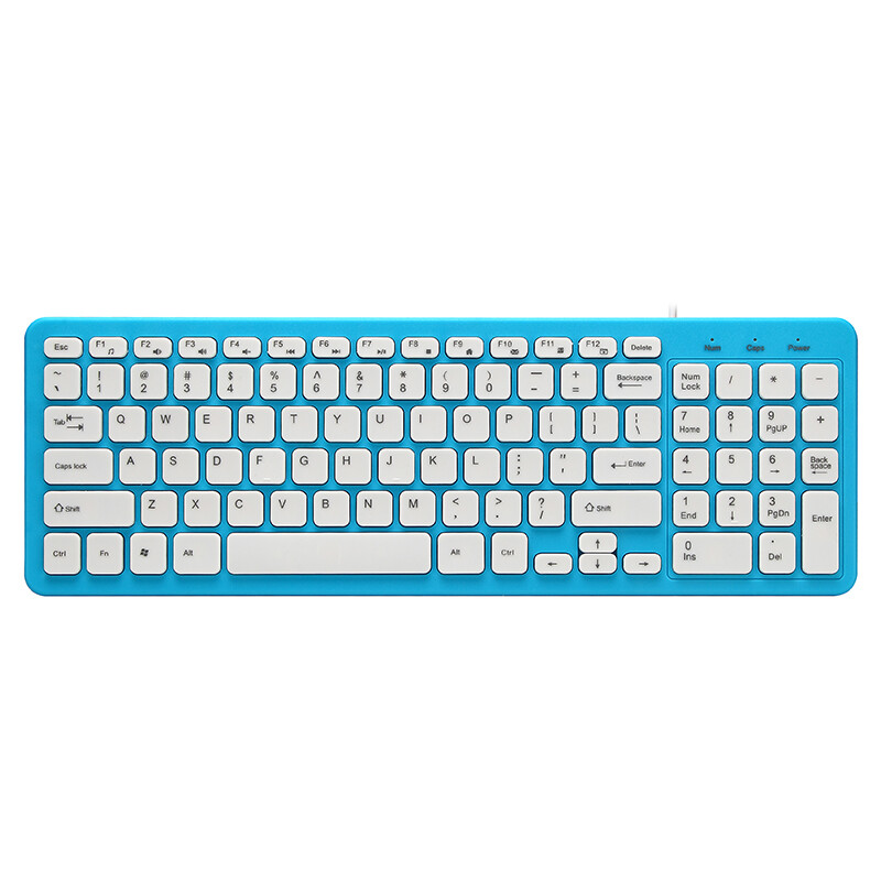 Lesailes ultra thin blue wired mute keyboard laptop office game peripherals
