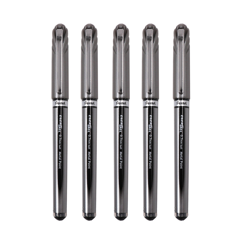 Pentel 0.7 quick drying neutral pen signature pen special water pen for student examination bl27 Black / 5 pieces