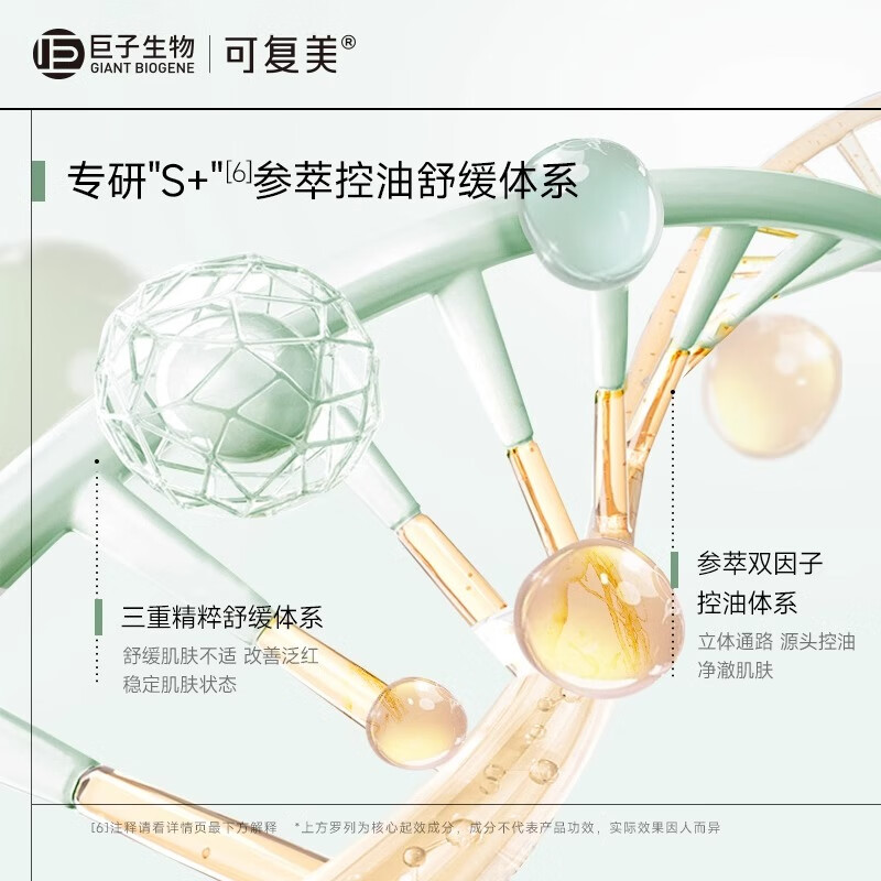 可复美秩序乳稀有人参皂苷致研控油精华乳 保湿舒缓控油 秩序乳80ml