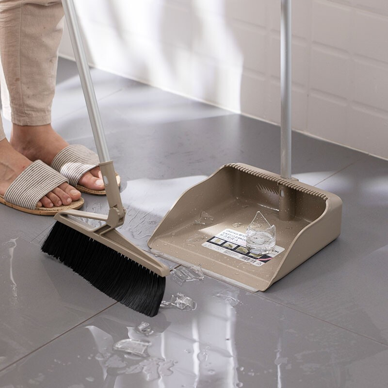 茶花（CHAHUA） 茶花扫把软毛扫帚簸箕套装组合畚斗簸箕笤帚扫地 深蓝色