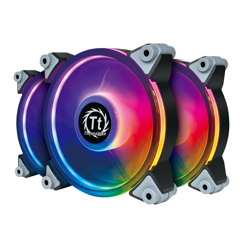 TT (Thermaltake) hurricane 12 led RGB chassis fan (12cm fan * 3 / mainboard light synchronization / shockproof installation / 6pin special / transparent electroplating process)