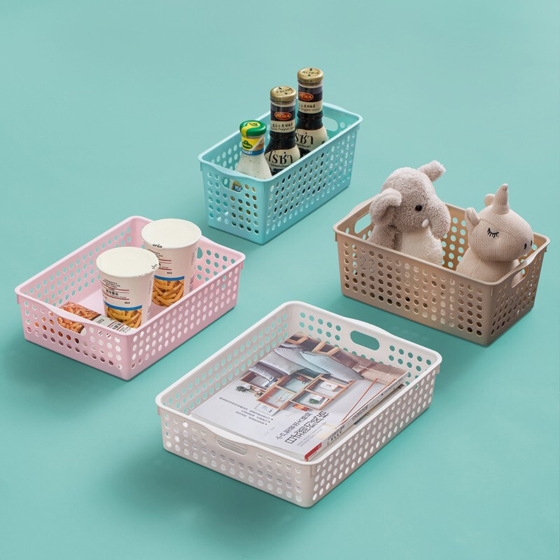 茶花（CHAHUA）茶花收纳筐厨房蔬菜水果筐果蔬收纳整理筐文具收纳盒收纳筐小号2898 白色4个装-2898