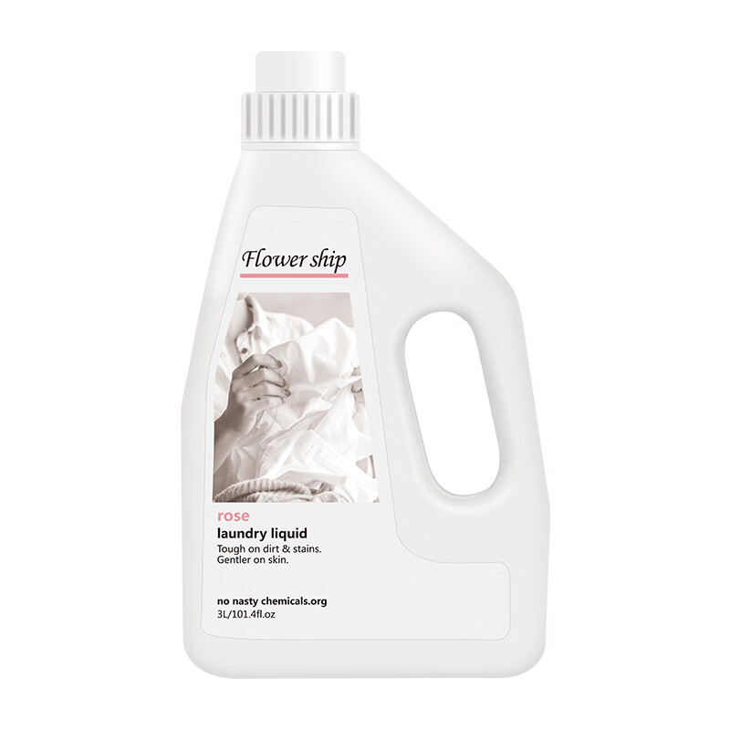 花卉诗（Flower ship）玫瑰香氛洗衣液3kg原装进口香味持久洁净柔顺去污低泡易洗无残留