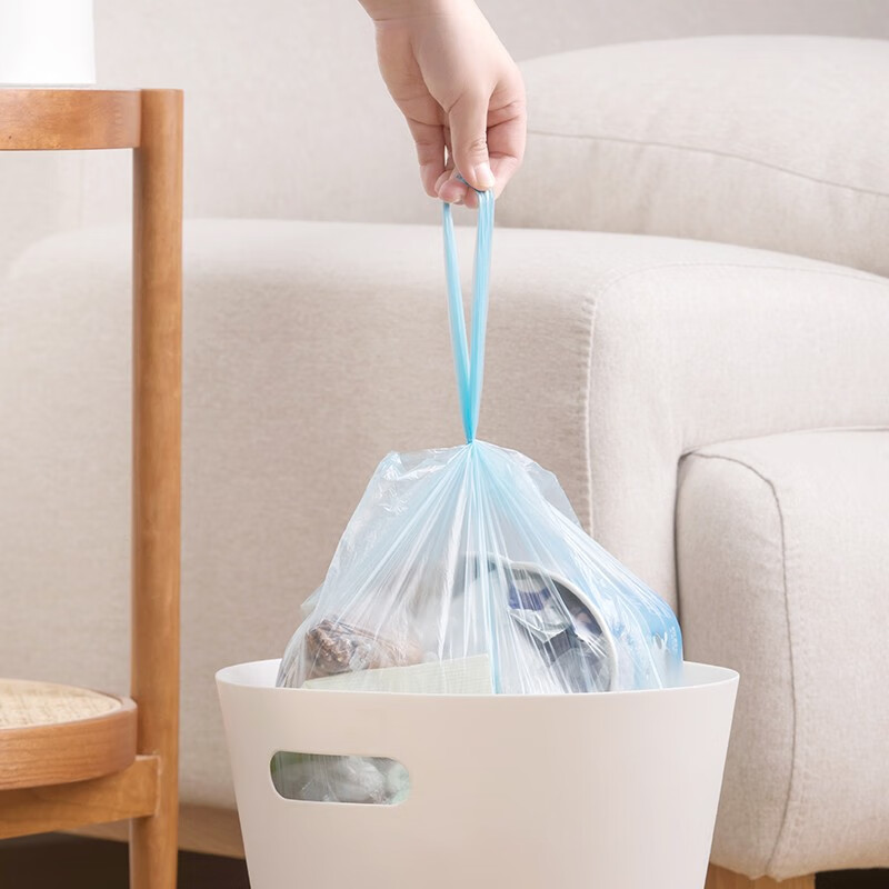 茶花点断式背心垃圾袋厨房卫生间一次性塑料垃圾袋 【5卷共500只】背心式垃圾袋