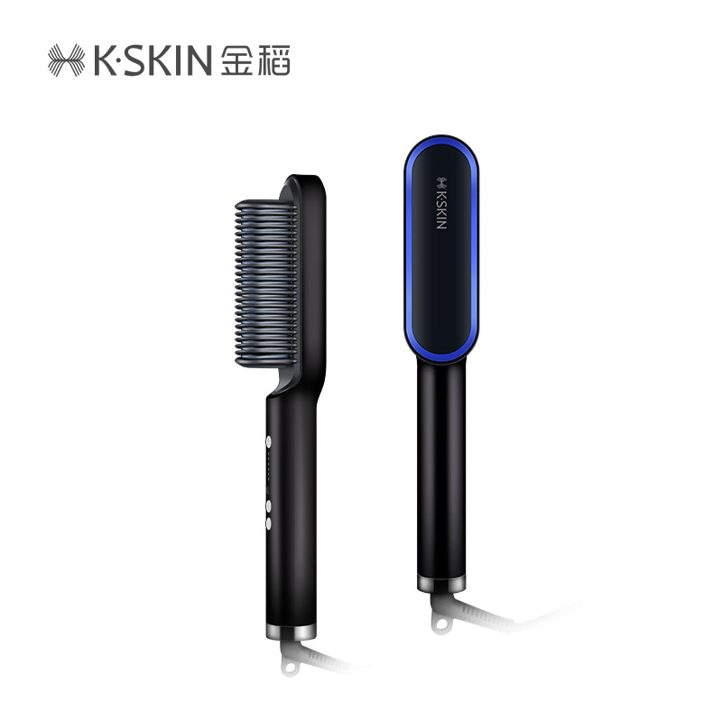 K-skin straight hair comb curling stick curling straightener curling dual purpose straight hair comb splint beauty hair care comb 60s fast straight hair comb kd380 blue