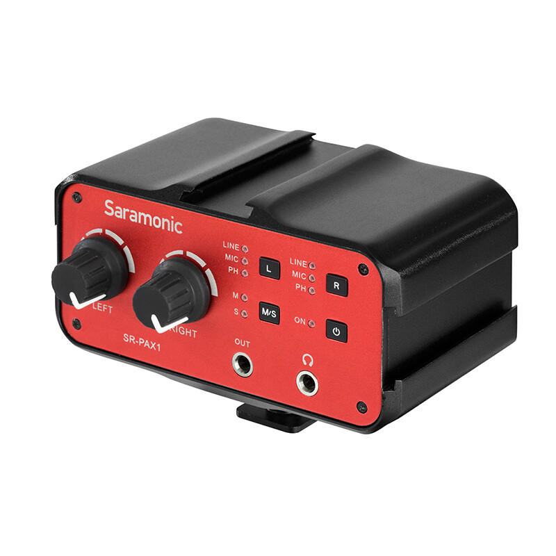 Saramonic sr-pax1 four channel mixer camera mini voice playback recording control monitoring