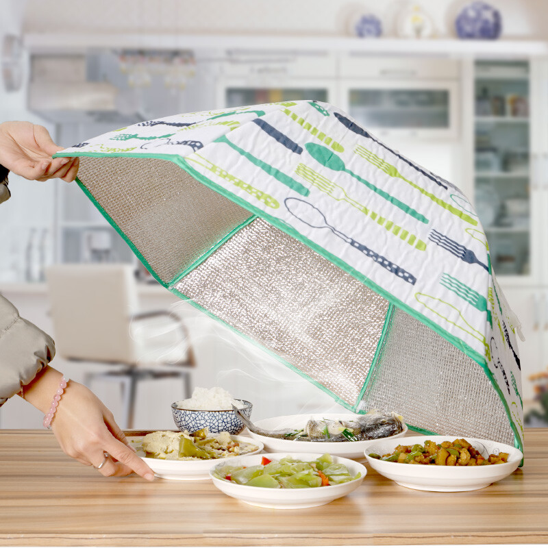 Meizhikou household food thermal insulation cover vegetable cover vegetable cover food dust cover folding table cover winter thermal insulation rice cover