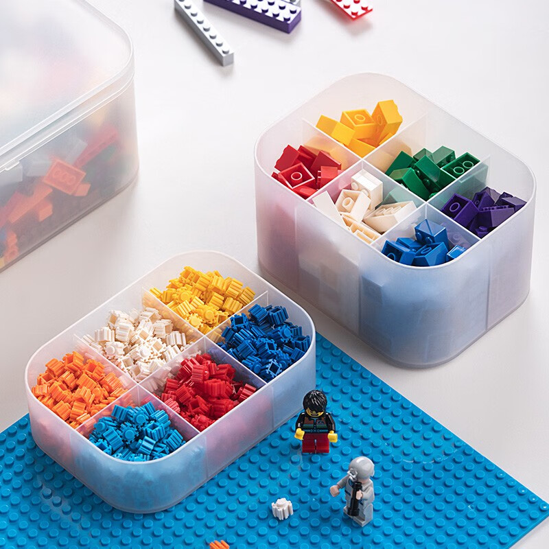 茶花（CHAHUA） 茶花收纳盒 分类收纳盒 透明收纳盒 大号带分隔】150004