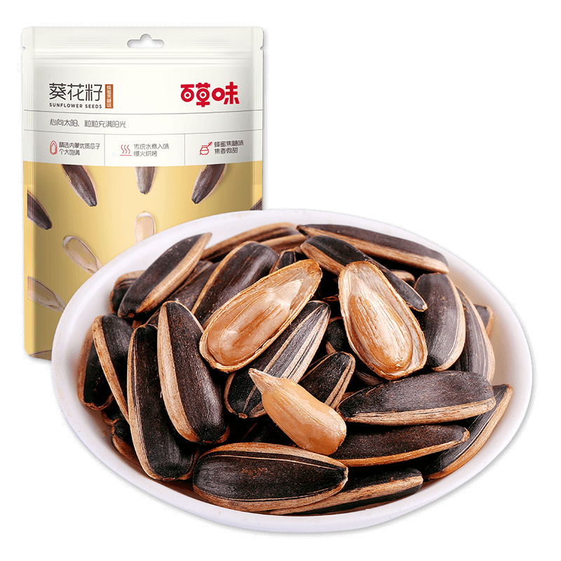 百草味 蜂蜜焦糖味瓜子160g/袋 葵花籽香瓜子坚果炒货休闲零食酥脆