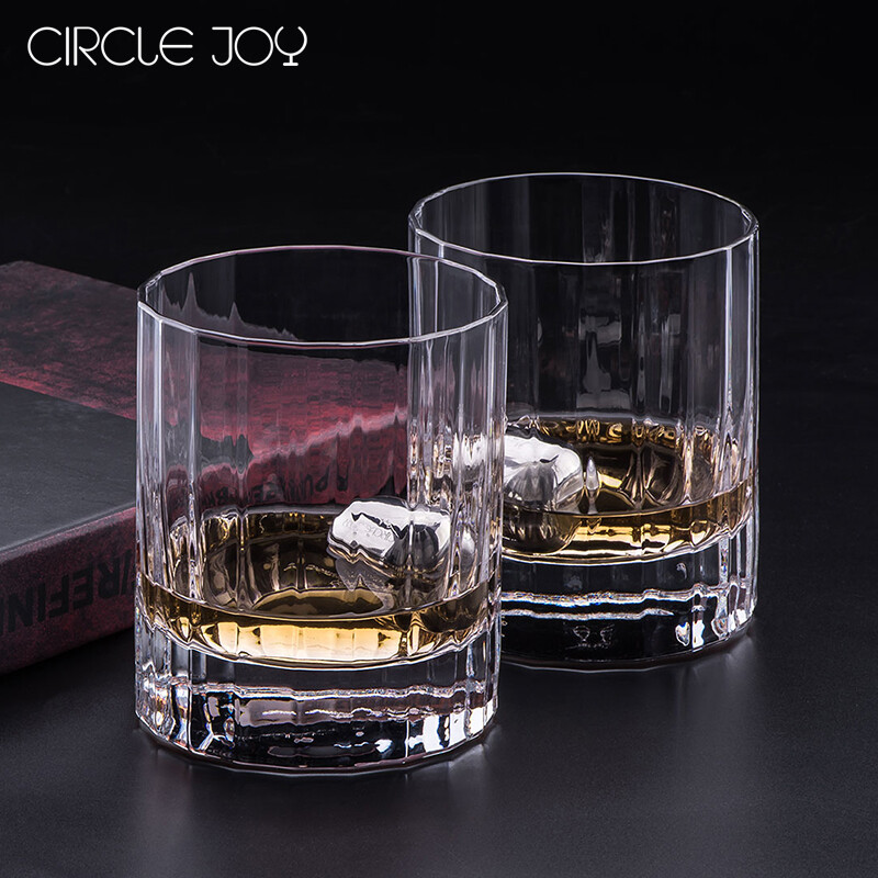 Round joy whisky Cup Italian imported spirits cup foreign wine cup household water cup crystal glass 2 pieces cj-jb03