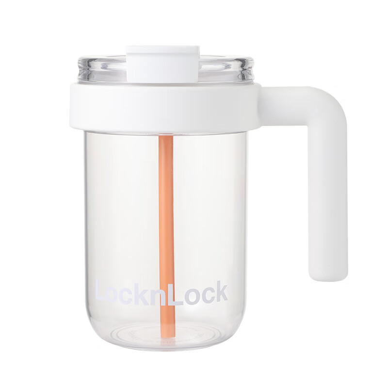 乐扣乐扣（locknlock）耐热耐冷吸管直饮双饮杯广口设计舒适把手1000ml大容量办公室水杯 HLC535WHTFU白色 1L 1个