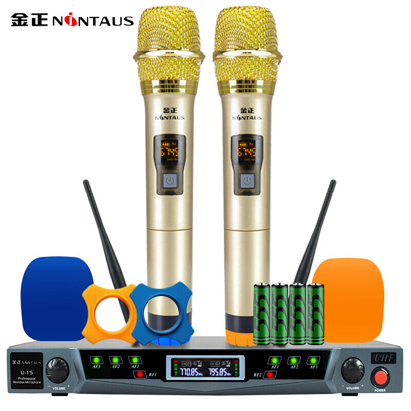 Nintaus U15 metal u-segment FM wireless microphone KTV special karaoke home microphone one to two professional conference outdoor stage universal karaoke gold