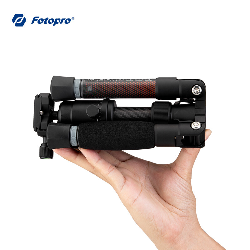 Fotopro x-aircross Mini with PTZ professional outdoor portable pure carbon fiber tripod 0.63kg/dumb black
