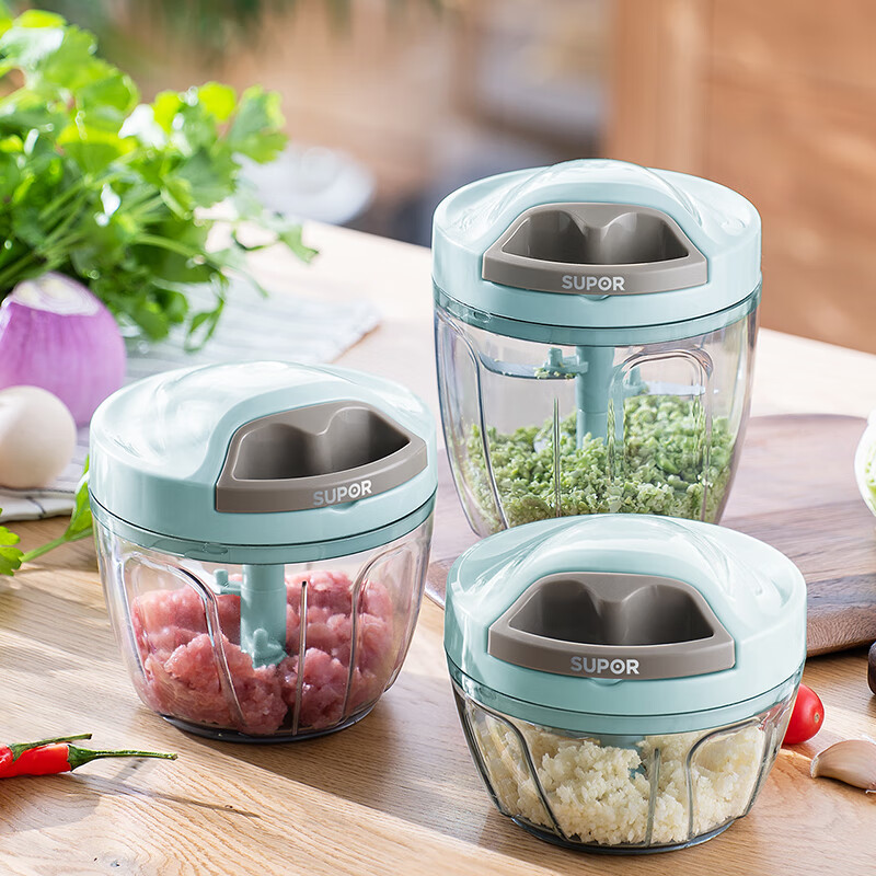 SUPOR manual multifunctional cooking machine stir chopper household pepper and garlic mash press garlic grinder kitchen garlic pulling device vegetable cooking device 400ml kg40ab10
