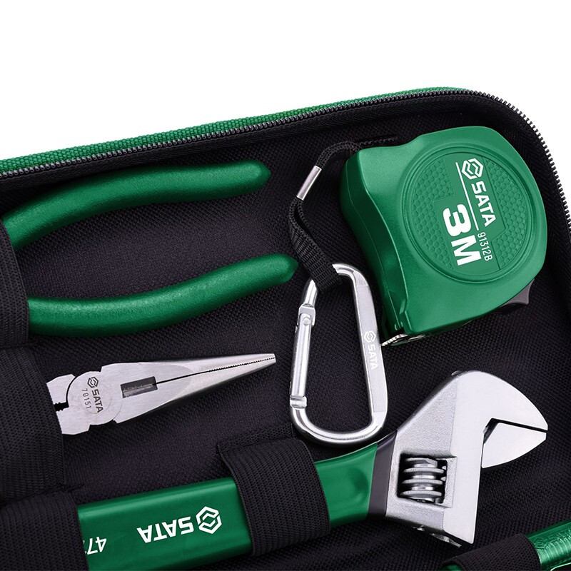 世达（SATA）五金手动维修家用工具箱家庭9件套装电工工具组合组套 06004