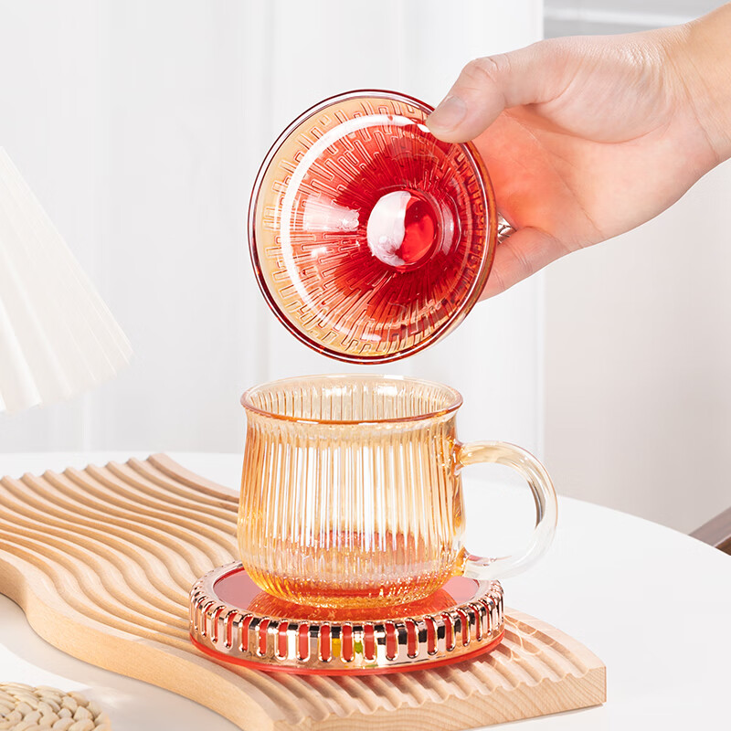 山重山小礼品定制logo创意实用开业活动伴手礼赠品回礼团建小礼物8057 琥珀色杯+恒温垫 330ml 1只