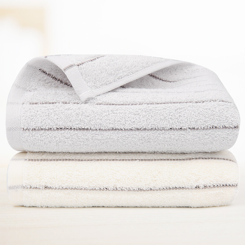 Xinya towel Cotton soft absorbent towel skin friendly face towel face wash towel 2 Pack gray / Beige 34 * 70cm