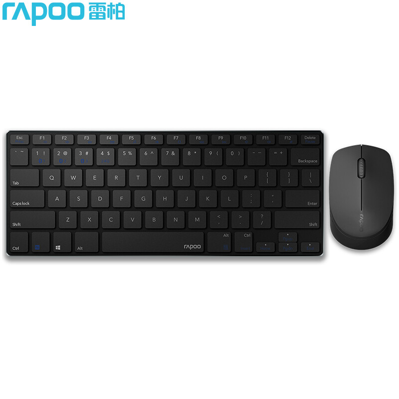 Rapoo 9000g keyboard and mouse suit wireless Bluetooth keyboard and mouse suit office keyboard mouse suit ultra thin portable wireless keyboard Bluetooth Keyboard Black
