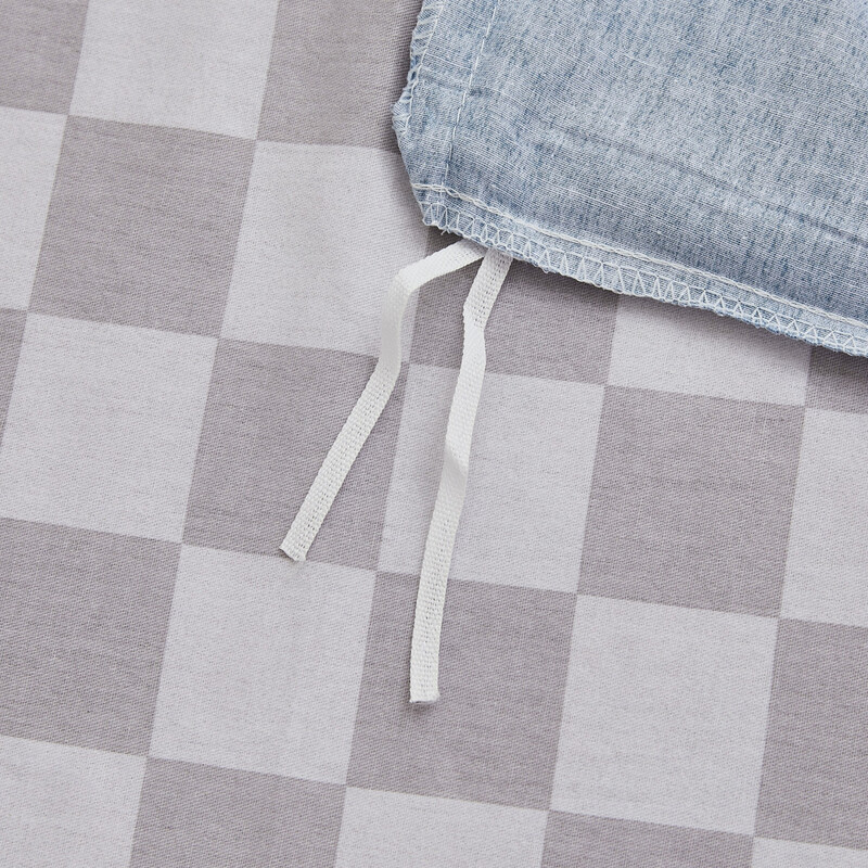 洁丽雅 全棉奢享四件套双人被200*230cm小清新ins风双人床品 格调-兰 1.8米