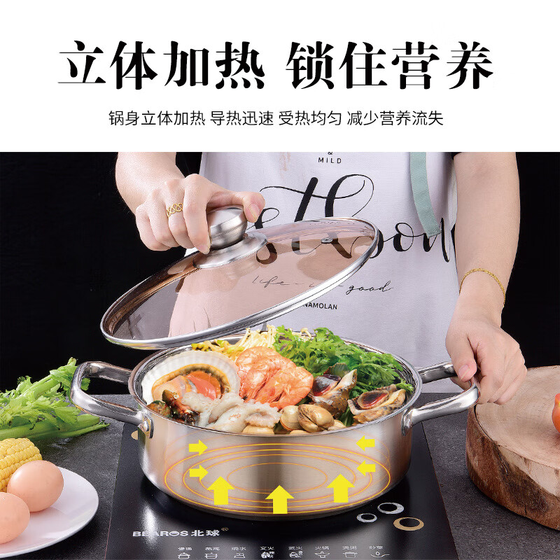 艾逸瑶选 查尔斯欧式不锈钢汤锅20cm 特厚CJ-21106