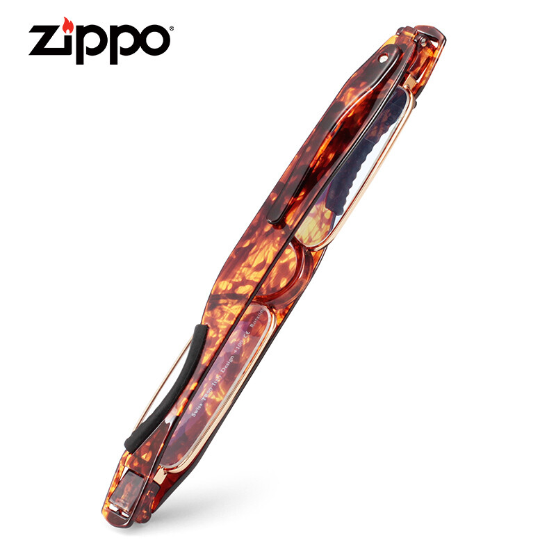 ZIPPO 360 degree rotating portable reading glasses Swiss imported anti blue light folding pen ultra light men's and women's HD glasses