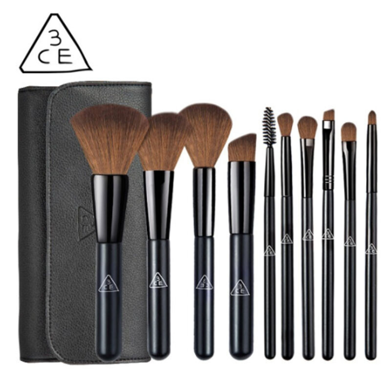 3CE 10 makeup brush sets, Korean special fine fiber hair foundation brush, eye shadow brush, powder brush, blush brush brush, face brush, birthday gift for the Qixi Festival, and a girl friend.