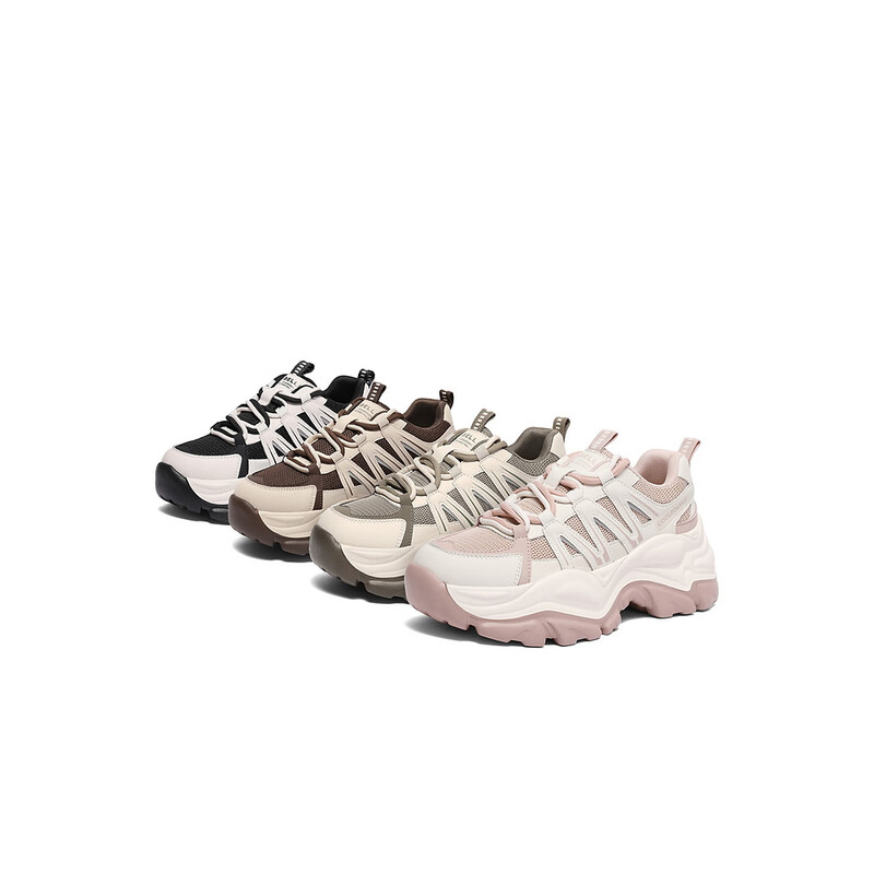 百丽百搭时尚老爹鞋女23秋季新商场同款透气网面休闲鞋Z9D1DCM3 粉色 34