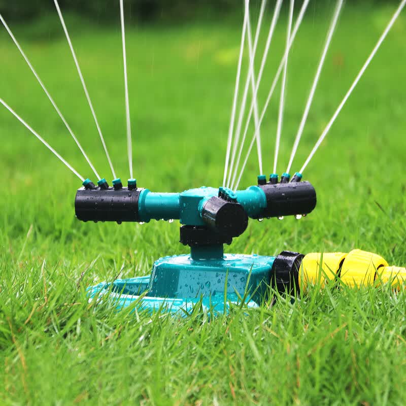 汉轩 自动洒水器浇水喷头360度旋转灌溉农用园林喷灌草坪降温喷头浇花浇菜神器 独立版洒水器+6分接头套装-融创集采商城