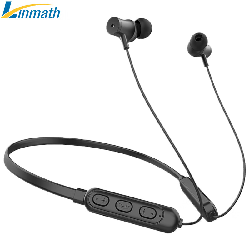 Lingmei linmath mobile phone headset Bluetooth headset in ear hifi sound quality ipx5 waterproof sweat proof intelligent magnetic suction Bluetooth 5.0 sports music game headset TF100 black