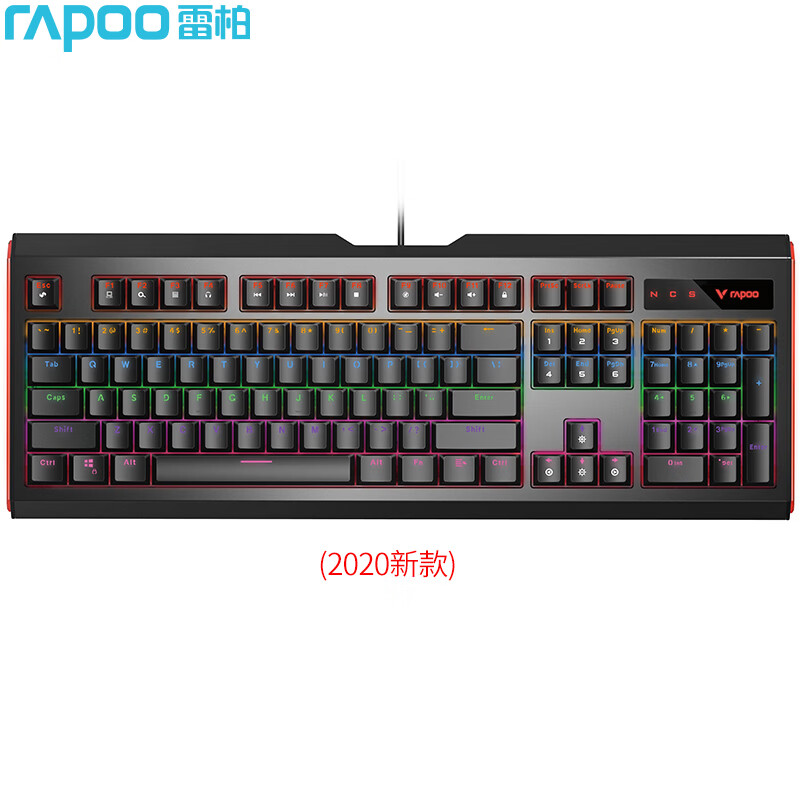 Rapoo v500l upgraded mechanical keyboard wired keyboard game keyboard 104 key mixed light keyboard eating chicken Keyboard Black axis